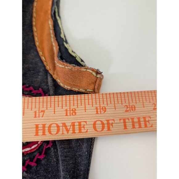 Rising International Embroidered Dress Womens Size Small Black Artsy Boho Hippie - Picture 9 of 10